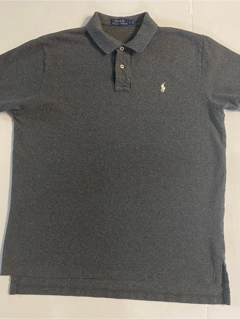Men’s Polo Ralph Lauren Short‑Sleeve Polo – Medium Gray – Size L